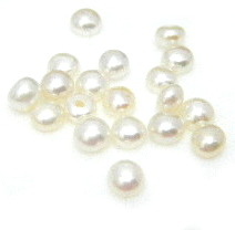 White 3.2-3.5mm Half Drilled Button Pairs